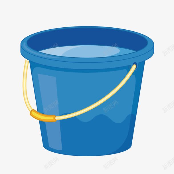蓝色水桶png免抠素材_新图网 https://ixintu.com 商务 圆柱 圆柱子 提手 提水桶 水桶 水桶泼水 渐变 盛水 蓝色