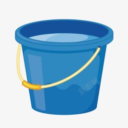 桶水蓝色水桶高清图片