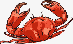 海洋大型手绘大型红色大闸蟹高清图片