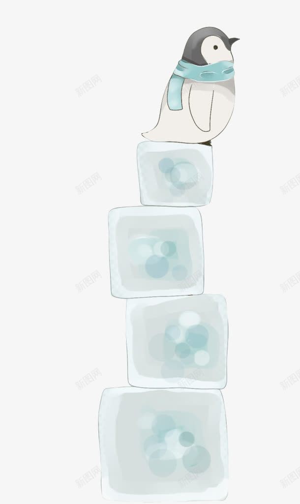 冰块png免抠素材_新图网 https://ixintu.com 企鹅 冰 冰块 卡通 手绘 正方形冰块