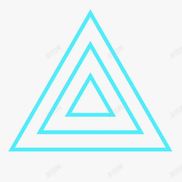 蓝边大中小正三角形三个png免抠素材_新图网 https://ixintu.com 一个三角形 三角型 三角形 几何图形 大中小三角形 拼块 正三角形 蓝边正三角形