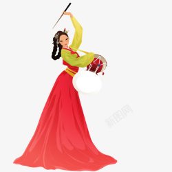 韩国古风红色韩风民族装饰高清图片