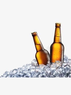 免费畅饮啤酒与大冰块的高清图片