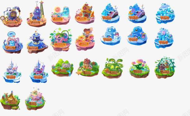 卡通科幻场景图标png_新图网 https://ixintu.com 关卡 卡通 图标 场景