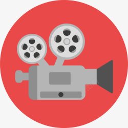 电影制作素材红色电影拍摄摄影机图标高清图片