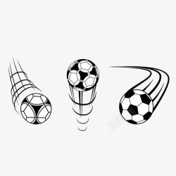 足球轨迹手绘不同轨迹运行的足球高清图片