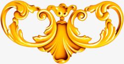 镂空金色中式鸟笼金色浮雕花纹图案高清图片