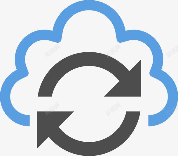 蓝色云端图标png_新图网 https://ixintu.com 云图标 云存储 云服务 云服务器 云服务图标 云朵 云端 云端服务 云计算机 互联网 微云 数据 矢量云朵 矢量箭头 箭头
