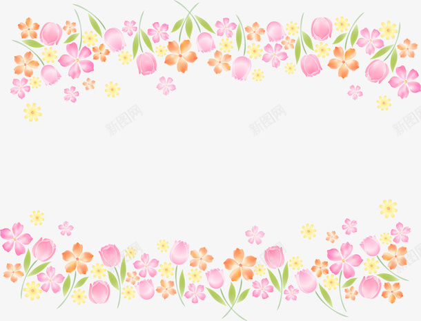 粉色美丽春季花朵框架png免抠素材_新图网 https://ixintu.com 春天 春季 春日 花朵 边框纹理 鲜花