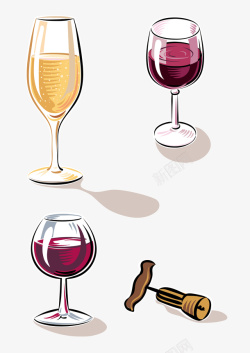 古代酒器酒杯红酒杯矢量图高清图片