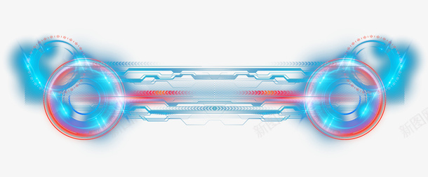 科技炫酷装饰图案png免抠素材_新图网 https://ixintu.com 发光 矢量光效 科技光效 装饰光感 装饰图案