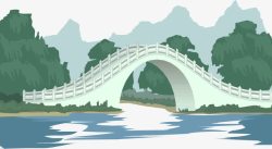 线条桥扁平化桥建筑图图标高清图片