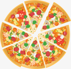 披萨菜单模版卡通披萨装饰插画高清图片