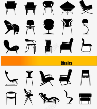座椅剪影图标图标