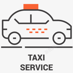 出租车服务出租车线条插画矢量图高清图片