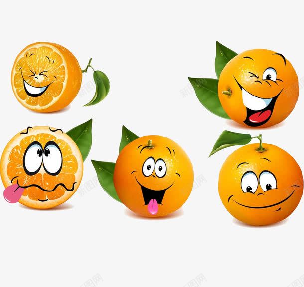 手绘卡通橙子png免抠素材_新图网 https://ixintu.com 创意 卡通橙子 手绘 手绘橙子 搞怪表情 橙子 橙子图片 水果