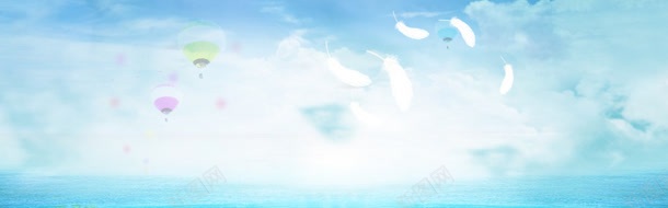 淘宝服饰清新背景bannerjpg设计背景_新图网 https://ixintu.com banner 服饰 淘宝 清新 热气球 羽毛 背景