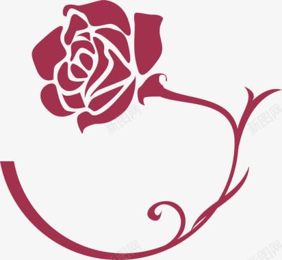 玫瑰元素素描玫瑰花图标图标