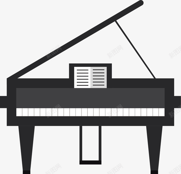 一架黑白色的钢琴矢量图ai免抠素材_新图网 https://ixintu.com 乐器 乐谱 学习 弹奏 钢琴 高雅 黑白 矢量图