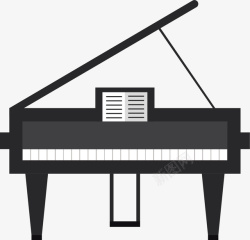 一架钢琴一架黑白色的钢琴矢量图高清图片
