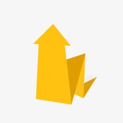 涨价标识小清新的黄色扭曲的箭头图标高清图片