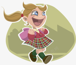 穿着校服背书包穿着校服高兴的小姑娘高清图片