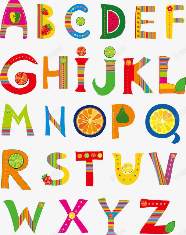26个创意水果字母png免抠素材_新图网 https://ixintu.com 卡通字母 字母 柠檬 橙子 水果 艺术字 英文字母 苹果 草莓 西瓜