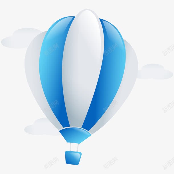 卡通手绘热气球png免抠素材_新图网 https://ixintu.com 云朵 卡通手绘 抓气球的熊 热气球 白云 空气球 蓝色 蓝色热气球 装饰图