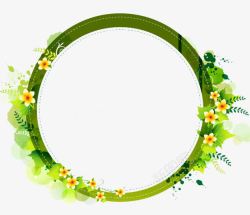 缠绕的圆环绿色花卉缠绕圆环海报背景高清图片
