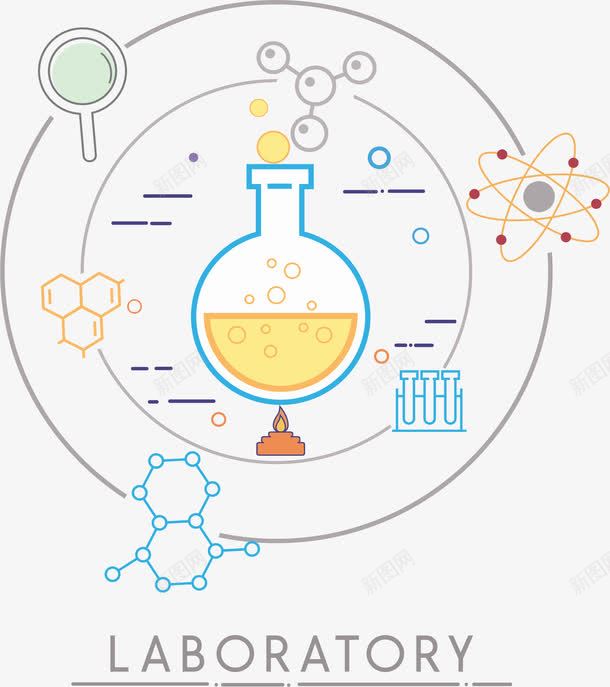 冒泡烧瓶分类标签png免抠素材_新图网 https://ixintu.com 化学实验 教育 烧瓶 矢量素材 科学技术