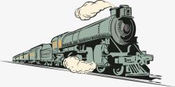 蒸汽火车车头手绘蒸汽火车高清图片