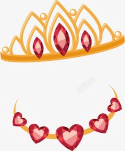 珍珠皇冠卡通红宝石皇冠高清图片