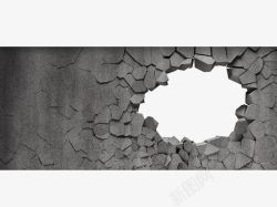 破碎的石头破碎的墙面高清图片
