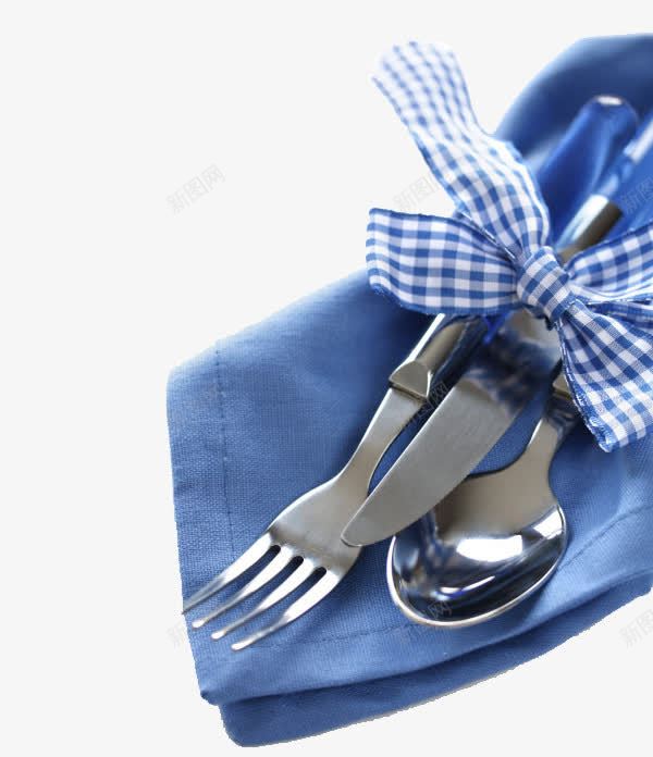 蓝色桌布和刀叉png免抠素材_新图网 https://ixintu.com 产品实物 刀叉 刀叉图案 孔雀蓝 桌布 蓝色 餐厅