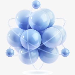 蓝色化学分子矢量图素材