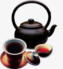 中国风茶壶海报展板装饰素材