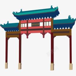 南京夫子庙卡通扁平南京景点高清图片