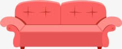 沙发线条卡通红色沙发高清图片