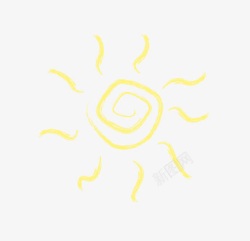 粉笔手绘卡通电风扇太阳高清图片