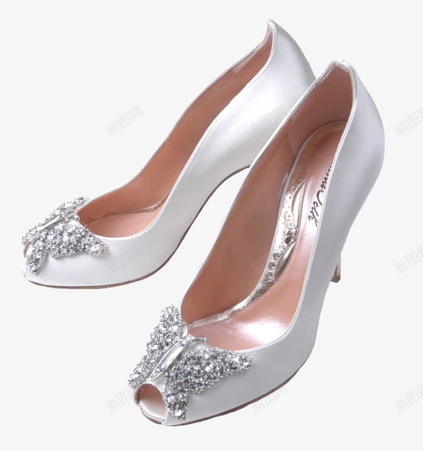 高跟婚纱礼鞋png免抠素材_新图网 https://ixintu.com 产品实物 女士 婚礼 漂亮 白色 白鞋 结婚礼鞋 高跟鞋