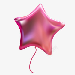 炫彩星星手绘粉色质感星星气球矢量图高清图片
