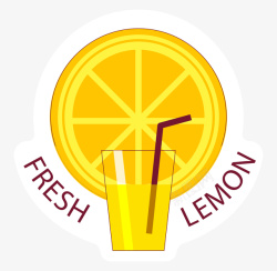 黄色的吸管黄色卡通柠檬汁LOGO图标高清图片