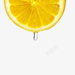 夏天柠檬汁柠檬片切片滴水高清图片