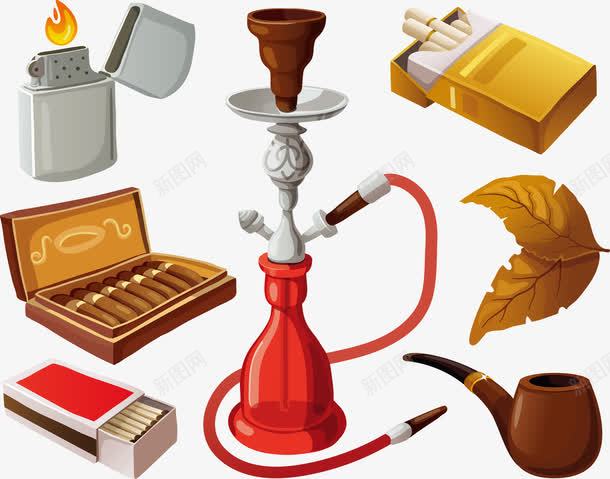 抽烟工具和香烟雪茄png免抠素材_新图网 https://ixintu.com 打火机 火柴 烟斗等 雪茄 香烟