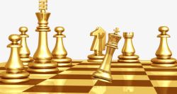金色棋盘国际象棋高清图片