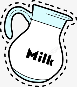 牛奶图案手绘牛奶高清图片