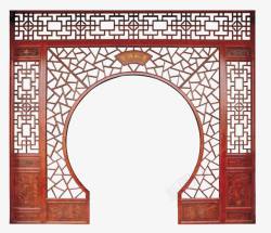 中式实木床大型中式拱门高清图片