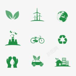 绿色自行车创意图标高清图片