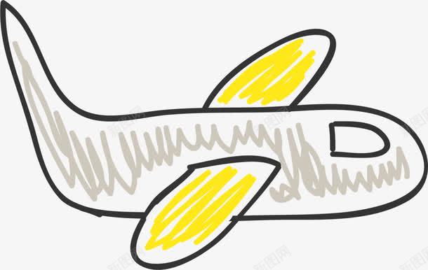 黄色手绘涂鸦飞机png免抠素材_新图网 https://ixintu.com 6月1号 儿童节 六一节 涂鸦飞机 玩耍 童趣 线条飞机