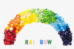 创意糖果字母E彩虹糖果下的英文字母高清图片